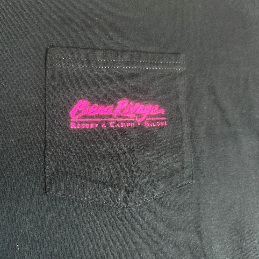 Mens XL Beau Rivage Jazz It Up Slot Tournament Graphic Tee Black Casino Pocket - Picture 4 of 7